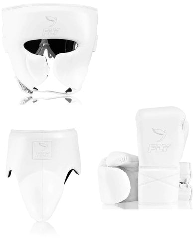 FLY SUPERLACE PRO X2 BOXING EQUIPMENT SET - WHITE