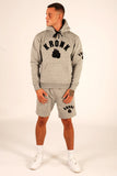 KRONK One Colour Gloves Towelling Applique Hoodie Regular Fit Sports Grey