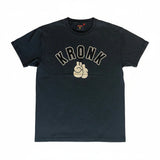 KRONK FADED 2 COLOUR COLOUR GLOVES LOOSE FIT VINTAGE WASH T SHIRT-CHARCOAL