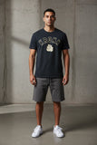 KRONK FADED 2 COLOUR COLOUR GLOVES LOOSE FIT VINTAGE WASH T SHIRT-CHARCOAL