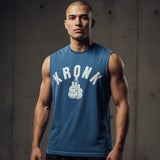 KRONK FADED G RAW EDGE SLEEVELESS LOOSE FIT. T SHIRT-NAVY