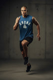 KRONK FADED G RAW EDGE SLEEVELESS LOOSE FIT. T SHIRT-NAVY