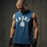 KRONK FADED G RAW EDGE SLEEVELESS LOOSE FIT. T SHIRT-NAVY