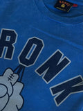 KRONK FADED 2 COLOUR COLOUR GLOVES LOOSE FIT VINTAGE WASH T SHIRT-ROYAL BLUE