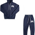 PUG ATHLETIC FLEECE BOXING OBLIQUE HOODED TRACKSUIT - BLUE