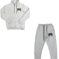 PUG ATHLETIC FLEECE BOXING OBLIQUE HOODED TRACKSUIT - GREY