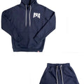 PUG ATHLETIC OBLIQUE HOODY AND SHORTS SET - BLUE