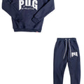 PUG ATHLETIC FLEECE JUMPER TRACKSUIT SET - BLUE