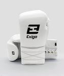 EXIGO® S2 STEALTH LEATHER LACE UP SPARRING GLOVES - WHITE