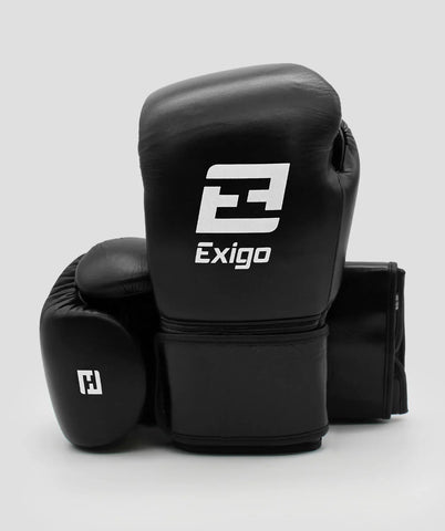 EXIGO® S2 STEALTH LEATHER STRAP SPARRING GLOVES - BLACK