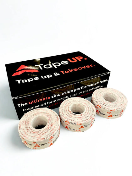 TAPE UP 2.5cm x 13m WHITE ZINC OXIDE BOX OF 12 ROLLS
