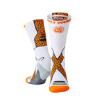 SUZI WONG WILD CHEETAH X-SOLE LIMITED EDITION BOXING SOCKS-WHITE/ORANGE