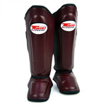 TWINS DOUBLE PADDED SHIN PADS-MAROON