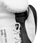 ADIDAS HYBRID 500 BOXING GLOVES - WHITE/BLACK