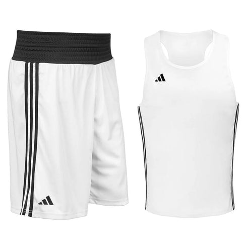 ADIDAS BASE PUNCH BOXING RINGWEAR SET - WHITE