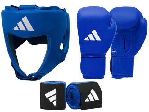 ADIDAS WOB (WAS IBA) COMPETITION APPROVED AMATEUR BOXING SET - BLUE