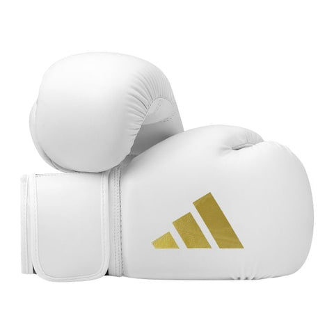 ADIDAS SPEED 50 BOXING GLOVES - WHITE/GOLD