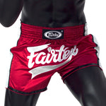 FAIRTEX SLIM CUT MUAY THAI SHORTS-RED