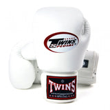 TWINS SPECIAL MUAY THAI GLOVES AND SHIN GUARDS - WHITE