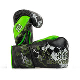 BRAVOSE LIMITED EDITION 16OZ VELCRO BOXING GLOVES-BLACK/GREEN