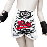 FAIRTEX KIDS SHORTS-WHITE TIGER