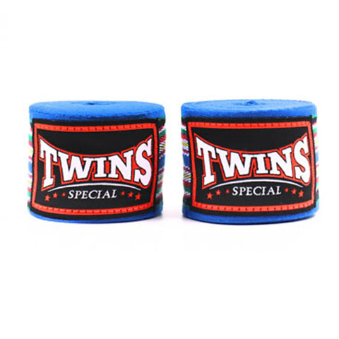 TWINS SPECIAL CH-5 PREMUIM ELASTIC HAND WRAPS-BLUE STRIPED