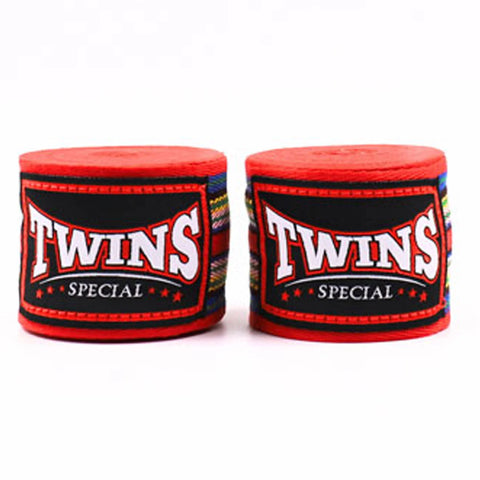 TWINS SPECIAL CH-5 PREMUIM ELASTIC HAND WRAPS-RED STRIPED