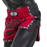 FAIRTEX SLIM CUT MUAYTHAI SHORTS-RED/BLACK