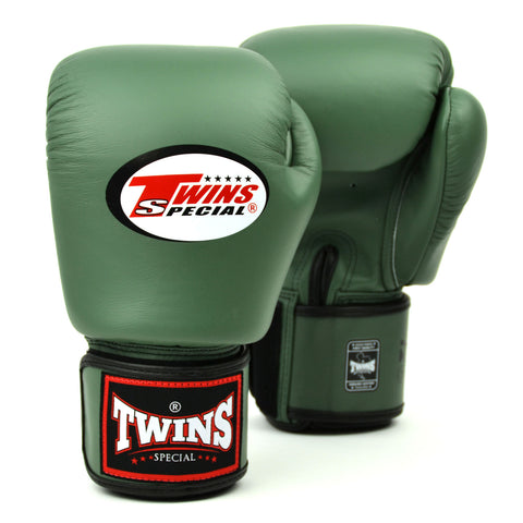 Twins Olive Green Velcro Boxing Gloves BGVL3
