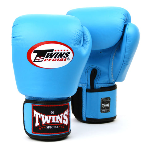 Twins Light Blue Velcro Boxing Gloves BGVL3