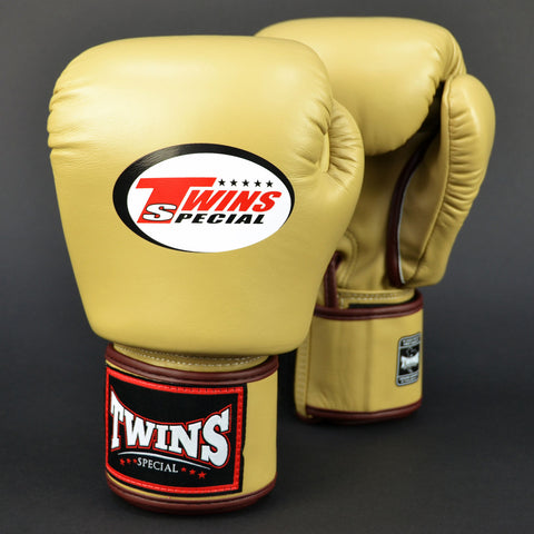 Twins Latte Velcro Boxing Gloves BGVL3