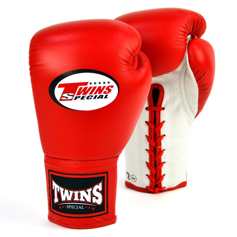 Twins Lace-up Boxing Gloves Red-White BGLL1