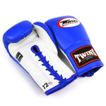 Twins Lace-up Boxing Gloves Blue-White BGLL1