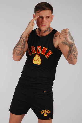 KRONK GLOVES APPLIQUE TRAINING GYM VEST-BLACK