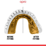 OPRO -  GOLD MOUTHGUARD FOR BRACES (WHITE)