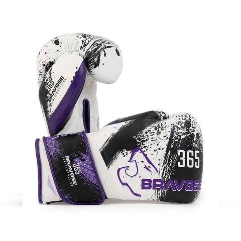 BRAVOSE LIMITED EDITION 16OZ VELCRO BOXING GLOVES-MONOCHROME SPLASH EDITION