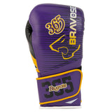BRAVOSE LIMITED EDITION 16OZ VELCRO BOXING GLOVES-PURPLE/YELLOW