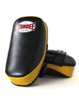 SANDEE BLACK & YELLOW CURVED THAI LEATHER KICK PADS black/yellow