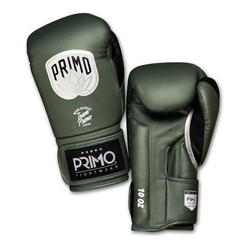 PRIMO EMBLEM 2.0 SEMI LEATHER BOXING GLOVES-ARMY GREEN