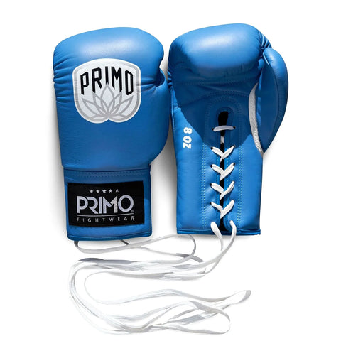 PRIMO PRO LACE UP BOXING GLOVES-BLUE
