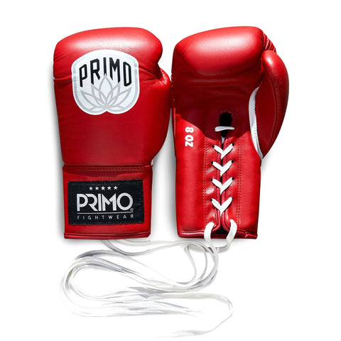 PRIMO PRO LACE UP BOXING GLOVES-RED