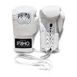 PRIMO PRO LACE UP BOXING GLOVES-WHITE