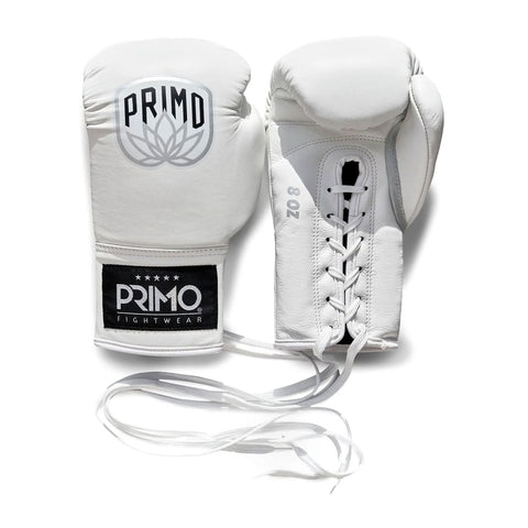PRIMO PRO LACE UP BOXING GLOVES-WHITE