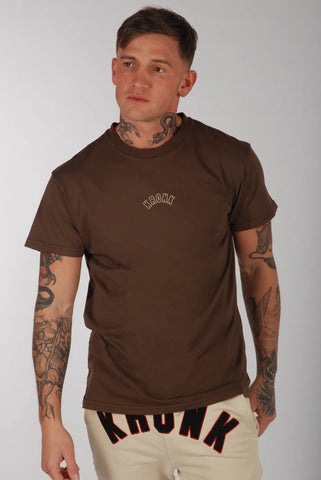 KRONK SACRIFICE LOOSE FIT VINTAGE WASH T SHIRT-COBBLESTONE -BROWN