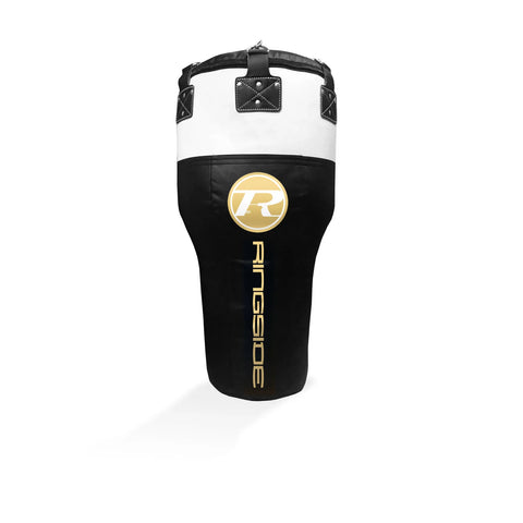 RINGSIDE SYNTHETIC LEATHER ANGLE PUNCH BAG - BLACK / WHITE / GOLD