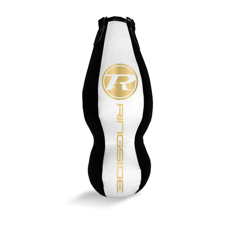 RINGSIDE SYNTHETIC LEATHER DOUBLE END PUNCH BAG - BLACK / WHITE / GOLD