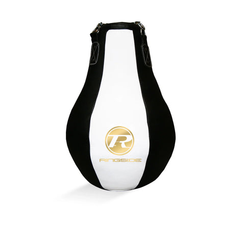 RINGSIDE LEATHER DOUBLE END PUNCH BAG - BLACK / WHITE / GOLD