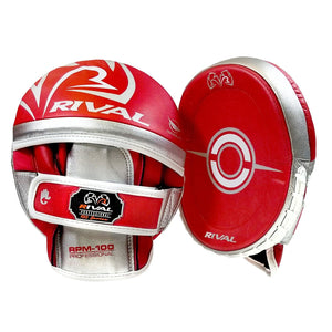 RIVAL RPM100 PRO PUNCH MITTS - RED/SILVER