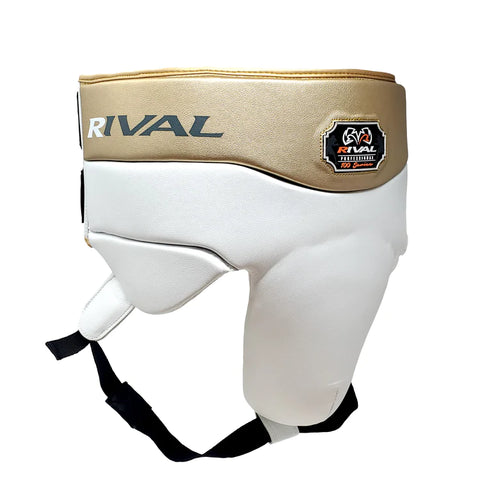RIVAL RNFL100 PROFESSIONAL KIDNEY GROIN PROTECTOR white/gold