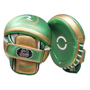 RIVAL RPM100 PROFESSIONAL PUNCH MITTS - GREEN/GOLD